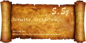 Schultz Szilárd névjegykártya